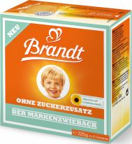Brandt bakery - Der Markenzwieback ohne Zuckerzusatz 225g, 10pcs